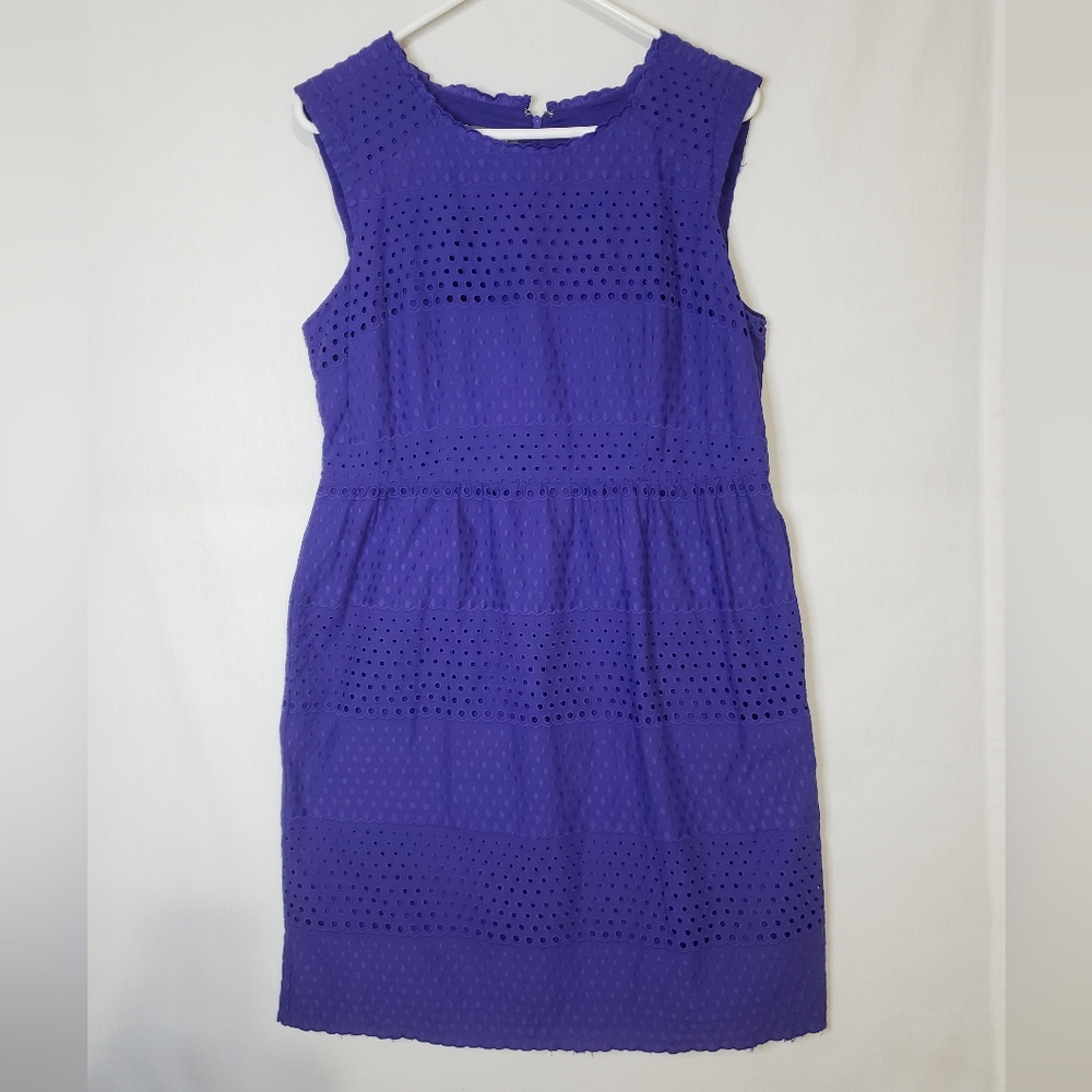 Roz & Ali Summer Violet Midi Eyelet Dress Size 14